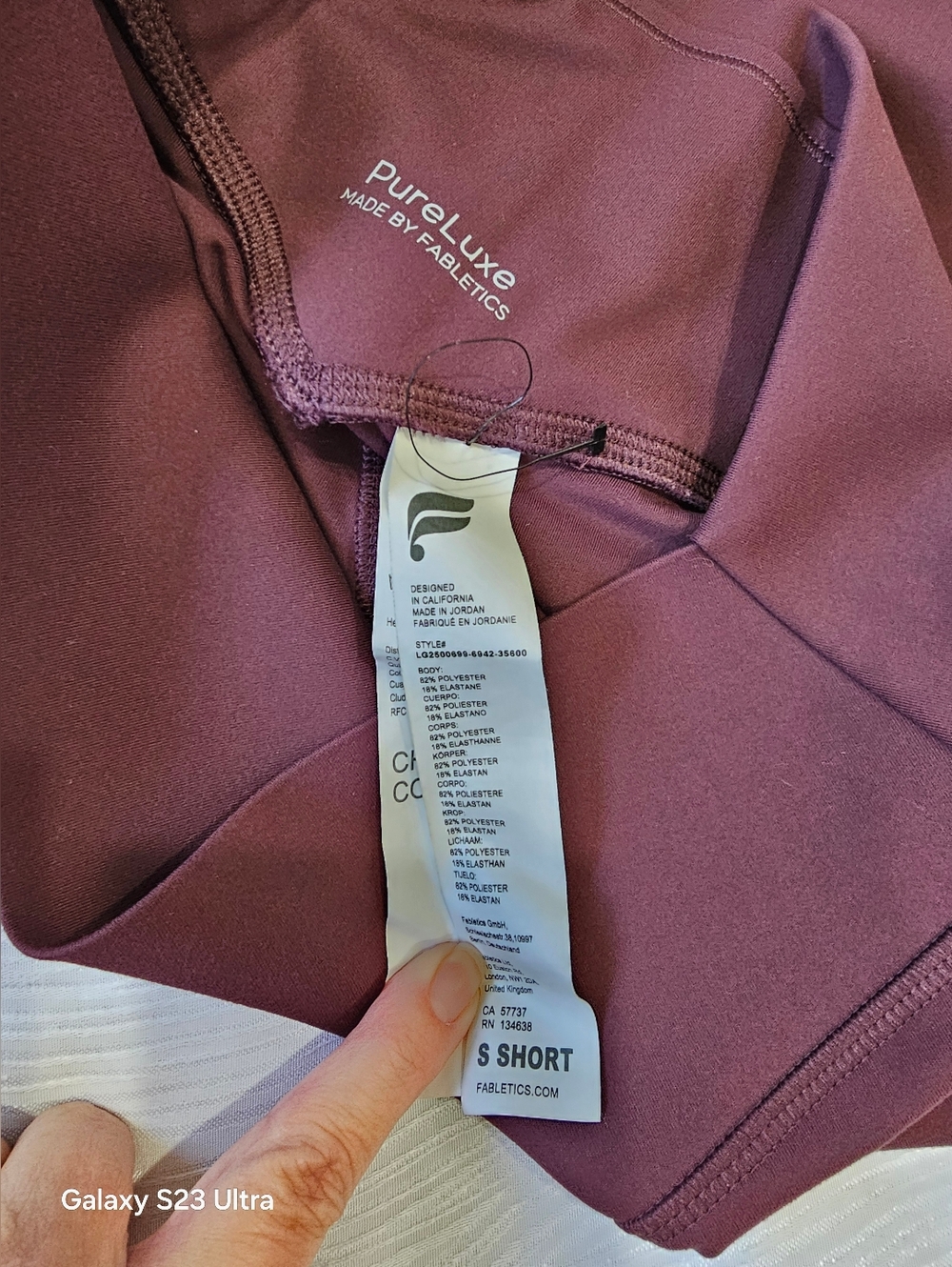 Fabletics PureLuxe High-Waist Maroon Leggings Small Short - Picture 9 of 13